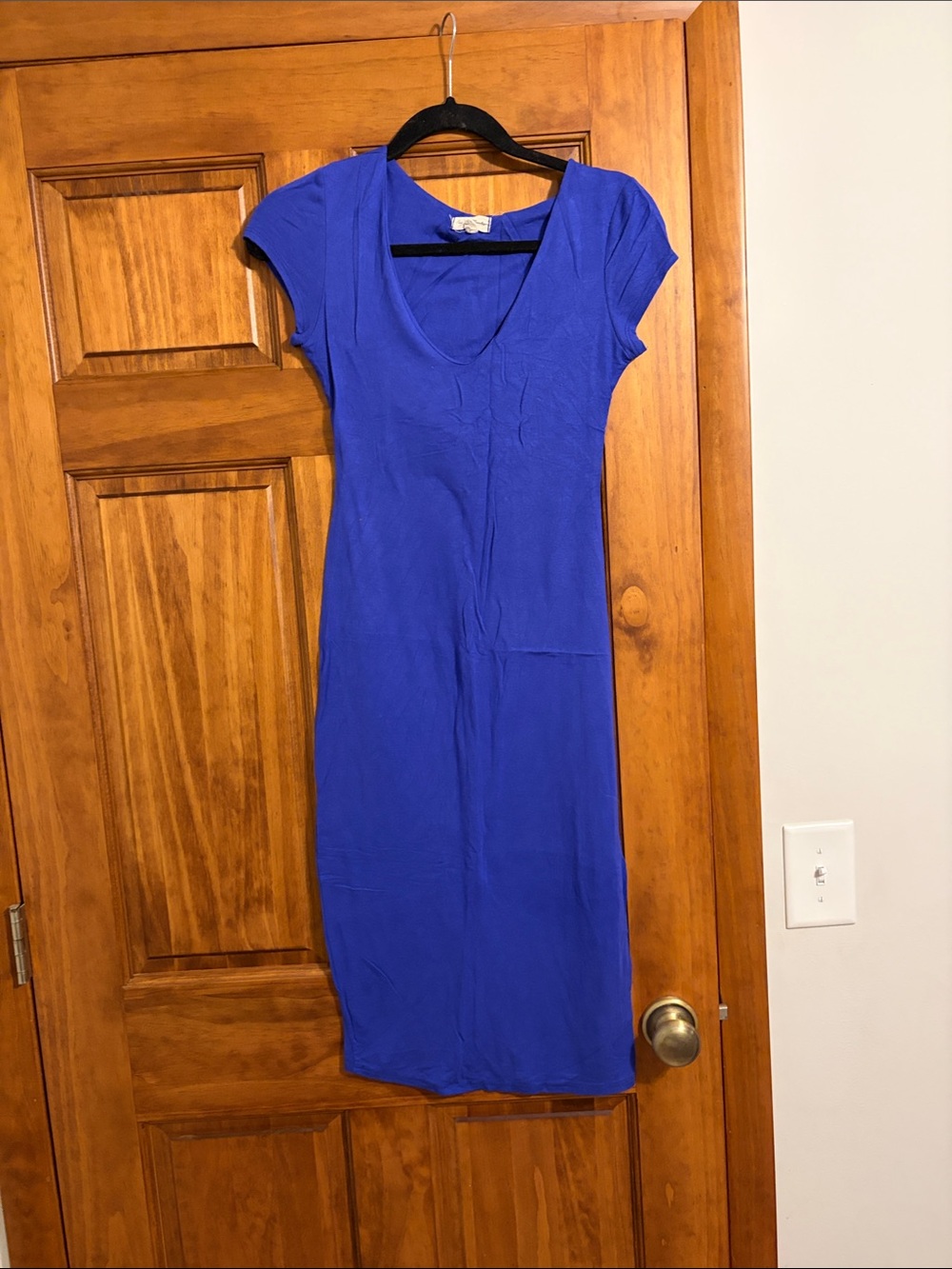 See You Monday Royal Blue Scoop Neck Midi Dress
